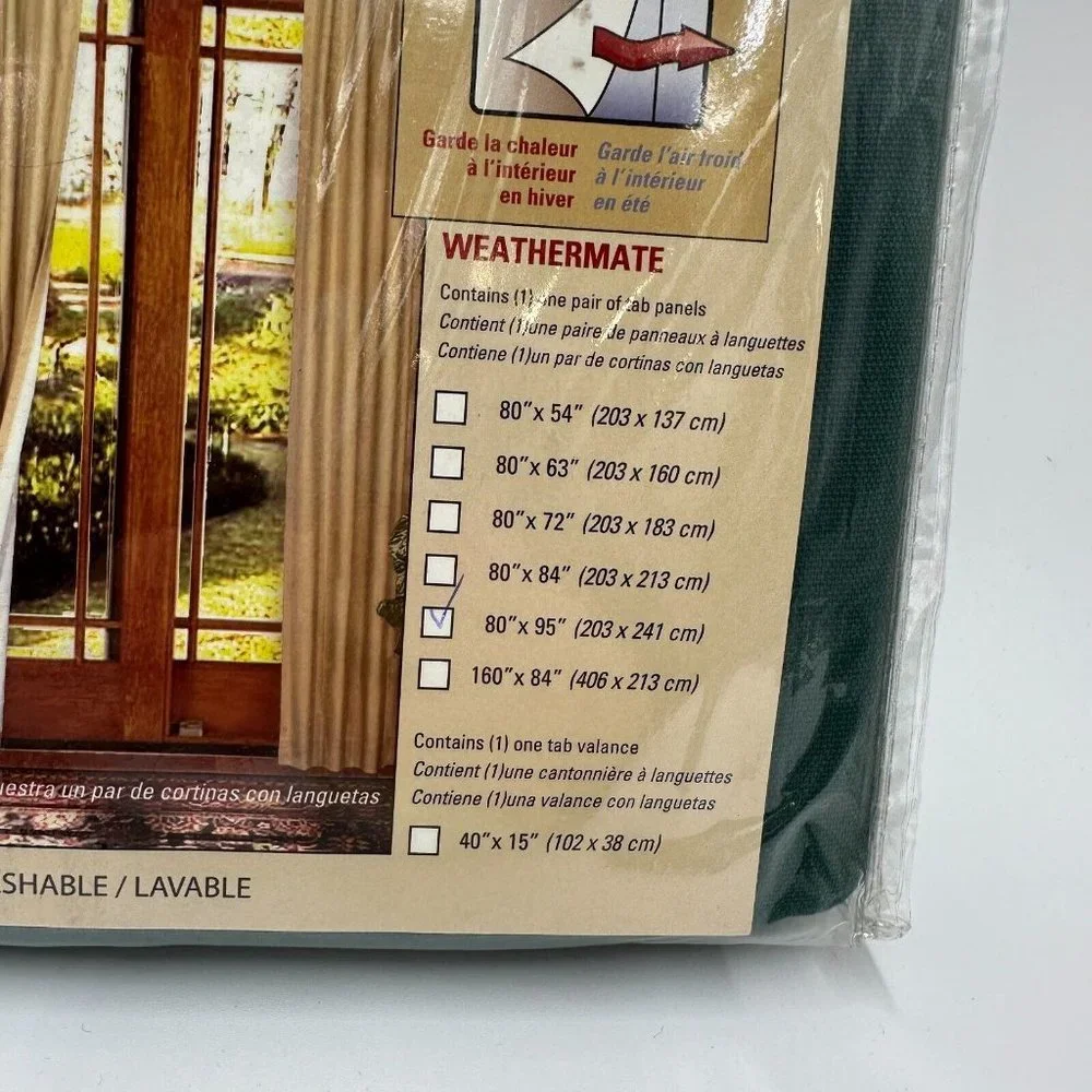 Commonwealth Thermalogic Insulated Solid Green Curtains Panels Set Tab Top 80x95